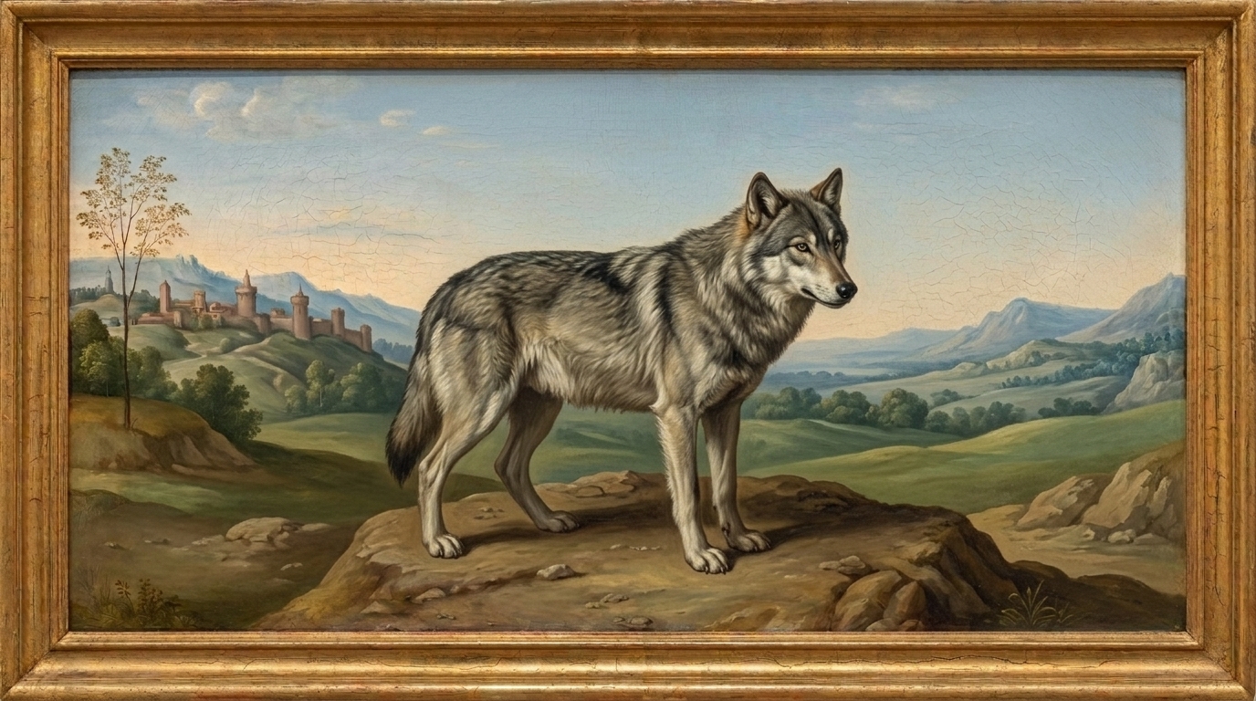 Wolves clan emblem painting